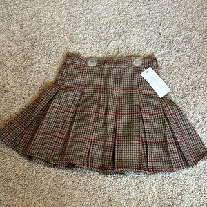 Brand New Plaid Pleated Mini Skirt